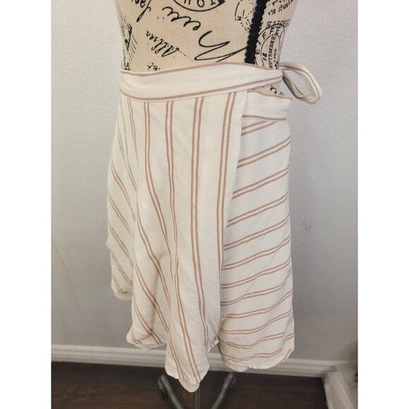 Privacy Please Mini Wrap Skirts Womens Size Large Satin Striped Lined Slinky - Picture 2 of 6